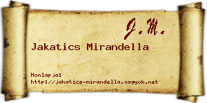 Jakatics Mirandella névjegykártya
